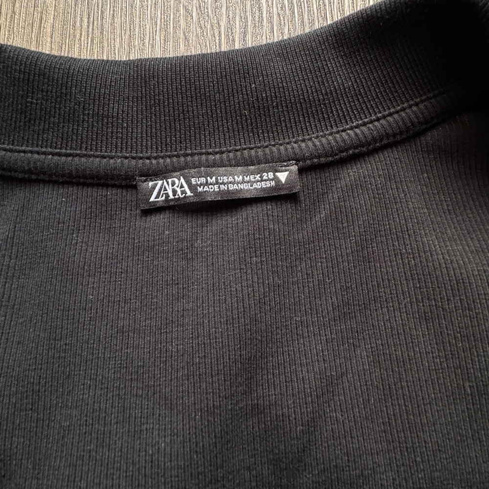 Zara Black Ribbed Top - Picture 2 of 3